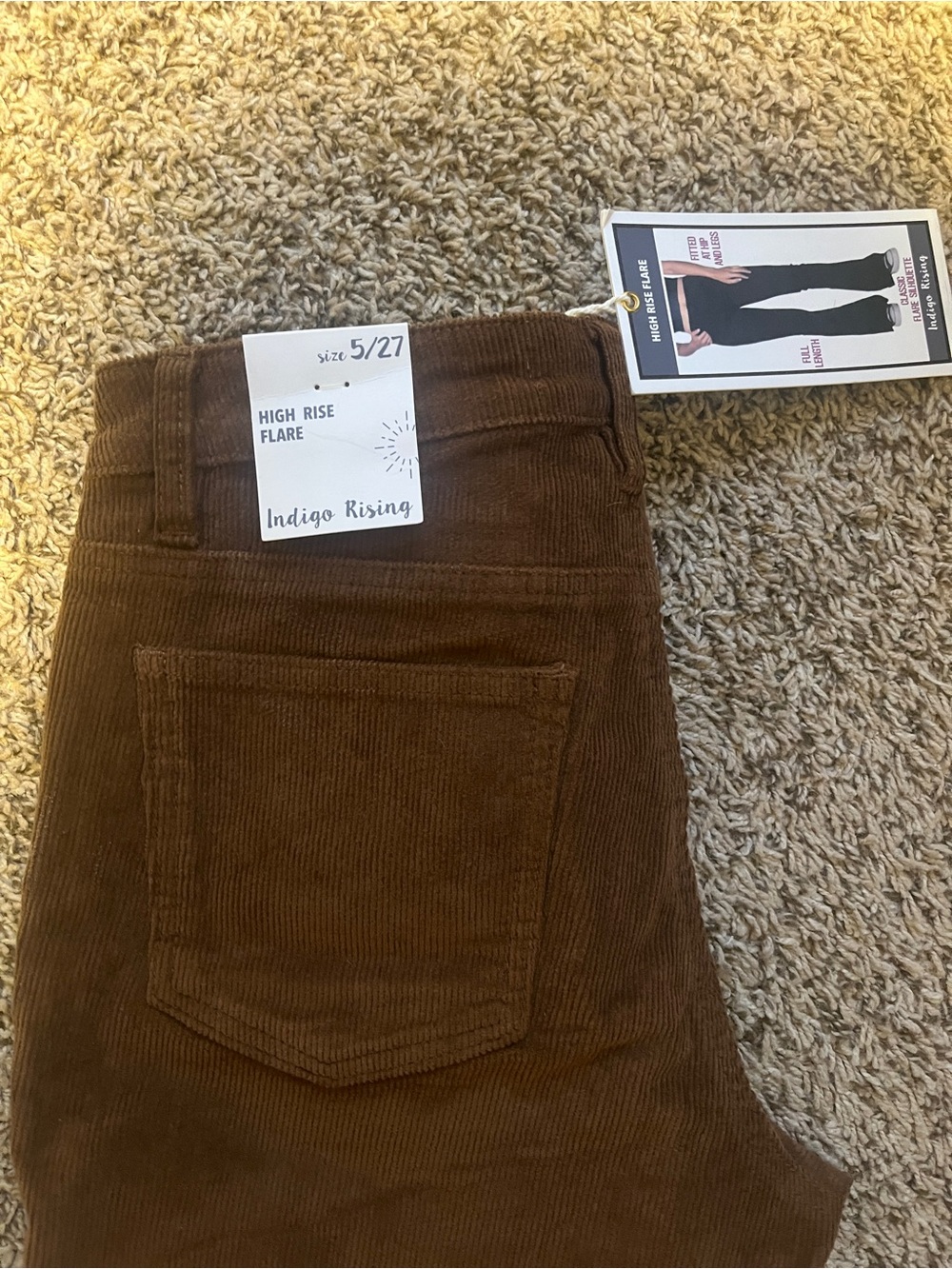Indigo High Rise Flare Jeans - Brown